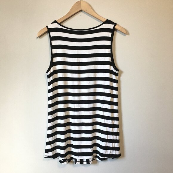 Cable & Gauge Burtonesque Striped A-line Tank Top - Picture 2 of 14